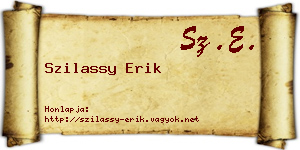 Szilassy Erik névjegykártya